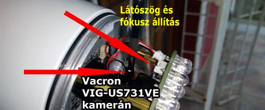 Látószög és fókusz állítás Vacron VIG-US731VE IP kamerán