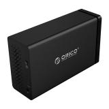 Orico Külső HDD tároló 3.5" - NS200RU3-EU-BK-BP (2 fiók, USB-A 3.0, Max.: 32TB, Raid támogatás, fekete)