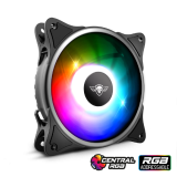 Spirit of Gamer Cooler 12cm - CENTRAL RGB V120IN (25,3dB; max. 39,6 m3/h; 3pin csatlakozó(Molex); ház hűtésre, RGB LED)