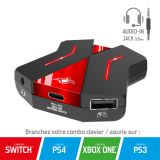 Spirit of Gamer Egér/Billentyűzet adapter konzolokhoz - SOG-CONV2 (Audio, 3x USB-A, 2x USB-C, Nintendo/PS4/PS3/Xbox One)