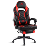 Spirit of Gamer szék - MUSTANG Red (állítható dőlés/magasság; kihajtható lábtartó; max.120kg-ig, piros)