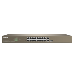 IP-COM Switch Vezérelhető PoE - F1218P-16-250W (16x100Mbps + 2x1Gbps; 1x1Gbps SFP; 16 af/at PoE+ port; 230W)