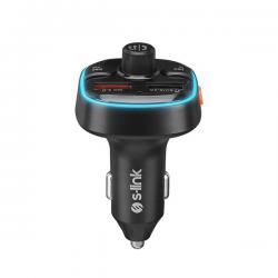 S-Link FM Transmitter - SL-BT240 Bluetooth  (BT5.0.; Dual USB, MicroSD; 3A USB gyorstöltő, LED kijelző)