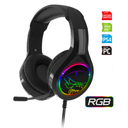 Spirit of Gamer Fejhallgató - PRO-H8 RGB Dark (MultiPlatform, mikrofon, 3.5mm jack, hangerőszabályzó, 2m kábel, fekete)